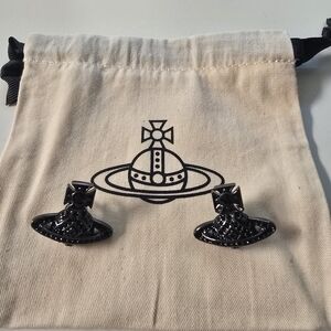 Vivienne Westwood Black Orb Hair Clips